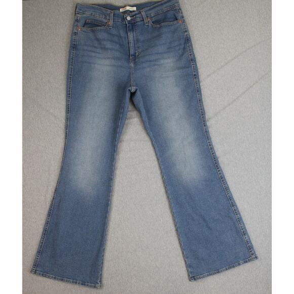 Levi's Signature Jeans Womens 14 (W32) Blue Stretch Heritage High-Rise Flare - Picture 1 of 9